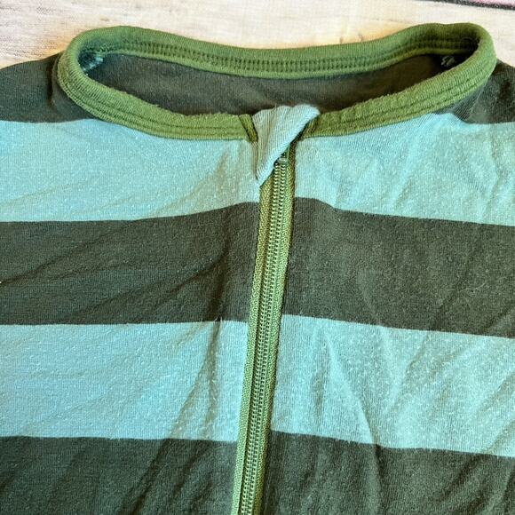 KicKee Pants Green Rugby Stripe Zipper Coverall 6-9m - Picture 4 of 8